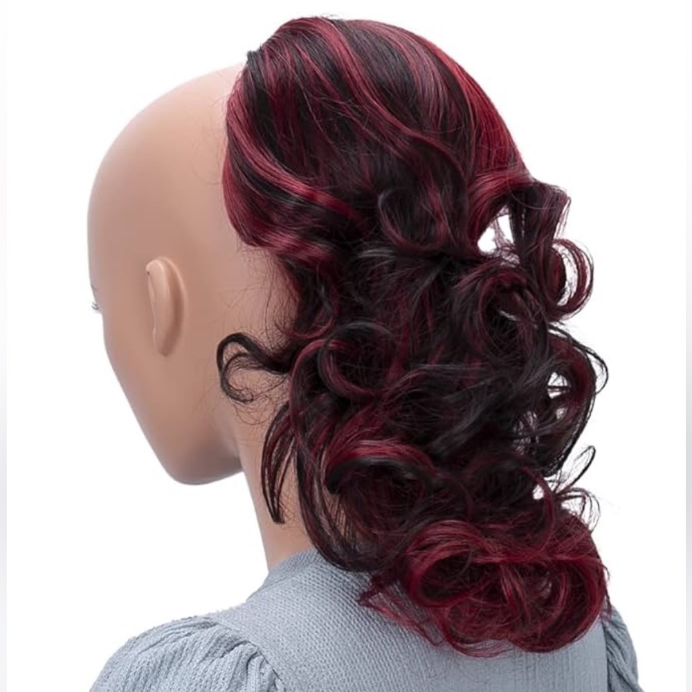 NWT Elegant Burgundy Ponytail Hair Extensions - Picture 3 of 5